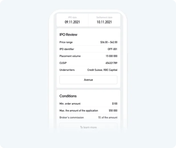 Lock-up and underwriters in the app